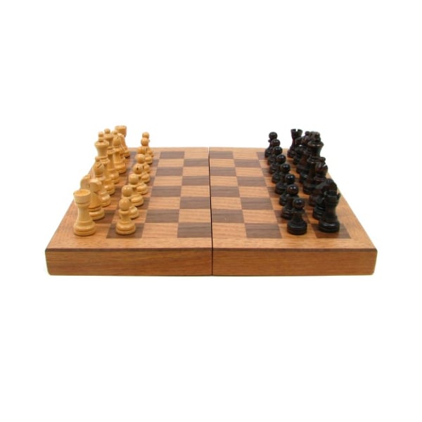 Toy Time Wooden Book Style Chess Board With Staunton Chessmen